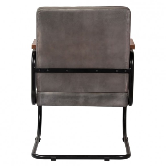 Fauteuil Gris Cuir véritable