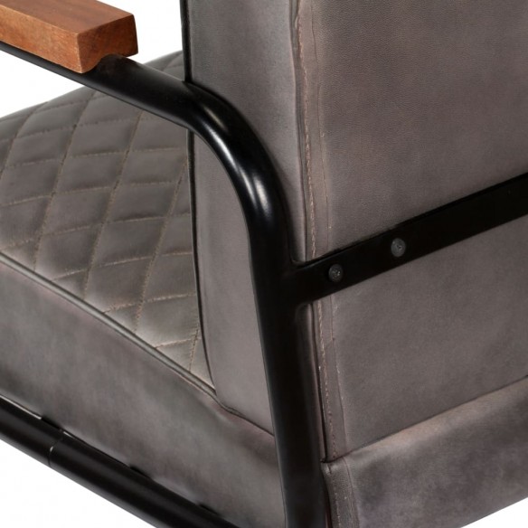 Fauteuil Gris Cuir véritable