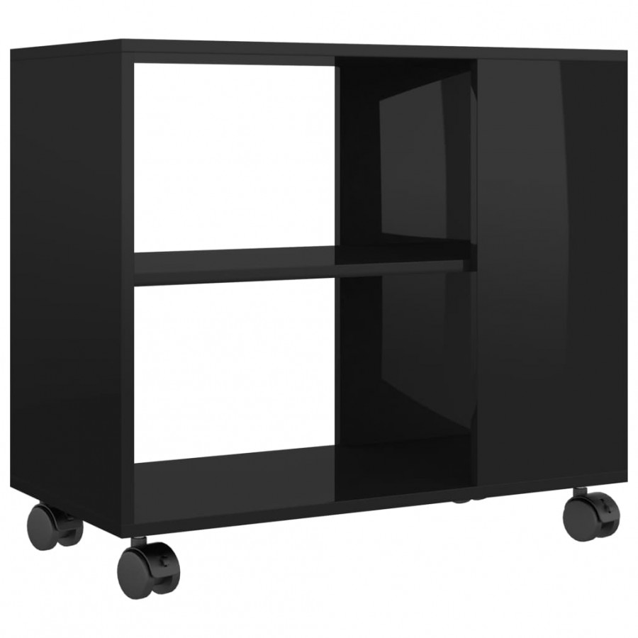Table d'appoint Noir brillant 70x35x55 cm 