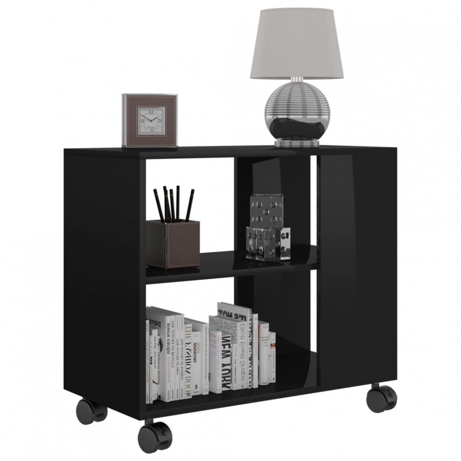 Table d'appoint Noir brillant 70x35x55 cm 