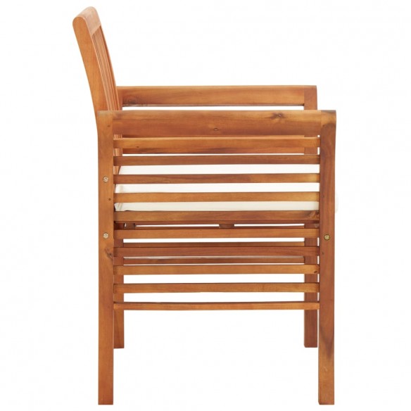 Chaises à dîner de jardin et coussins 8pcs Bois d'acacia massif