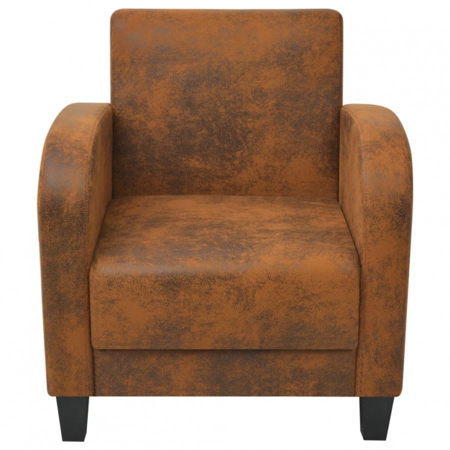 Fauteuil Marron Similicuir daim Fauteuil Marron Similicuir daim