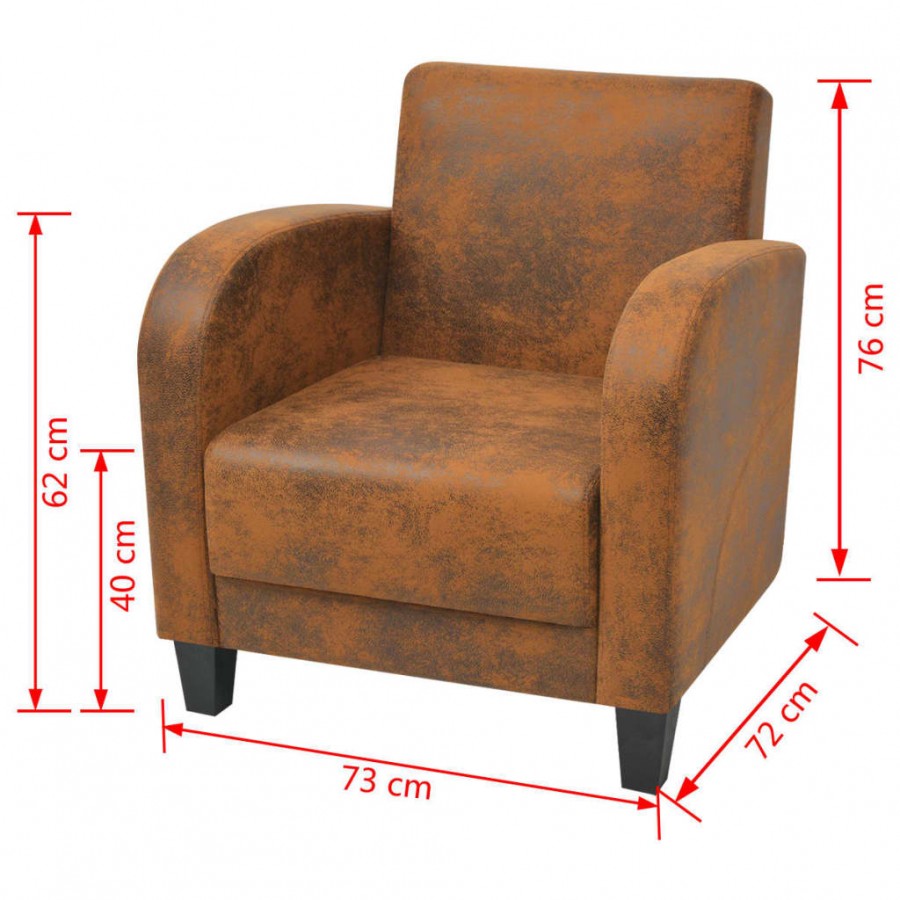 Fauteuil Marron Similicuir daim Fauteuil Marron Similicuir daim