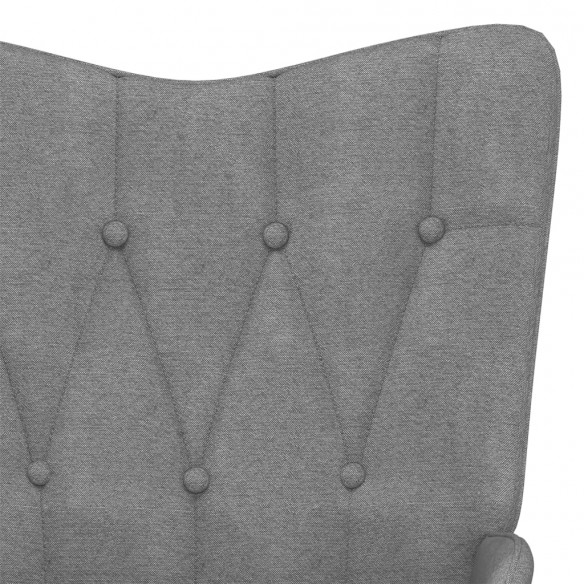 Chaise de relaxation avec tabouret Gris foncé Tissu