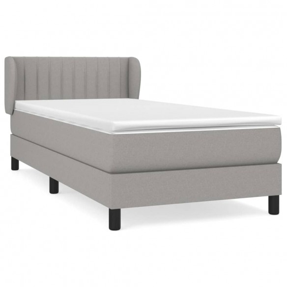 Sommier à lattes de lit avec matelas Gris clair 80x200 cm Tissu