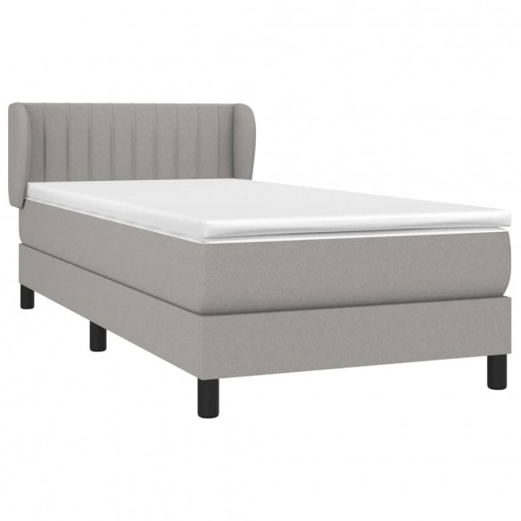 Sommier à lattes de lit avec matelas Gris clair 80x200 cm Tissu