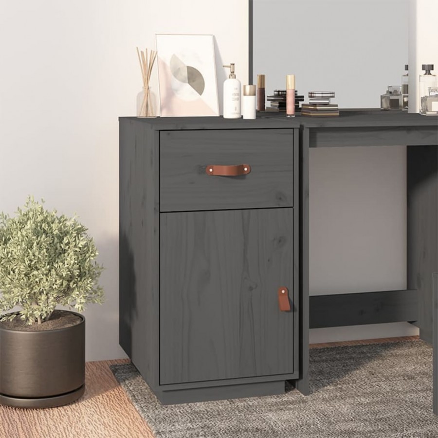 Armoire de bureau Gris 40x50x75 cm Bois massif de pin