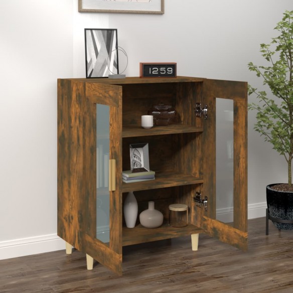 Buffet chêne fumé 69,5x34x90 cm bois d'ingénierie