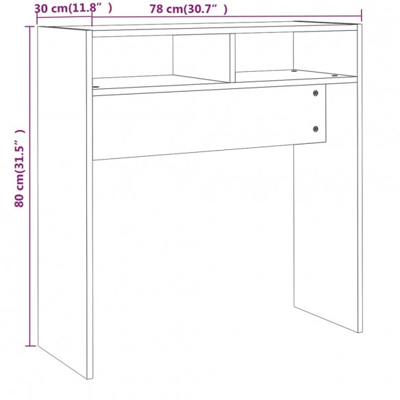 Table console Sonoma gris 78x30x80 cm Bois d'ingénierie