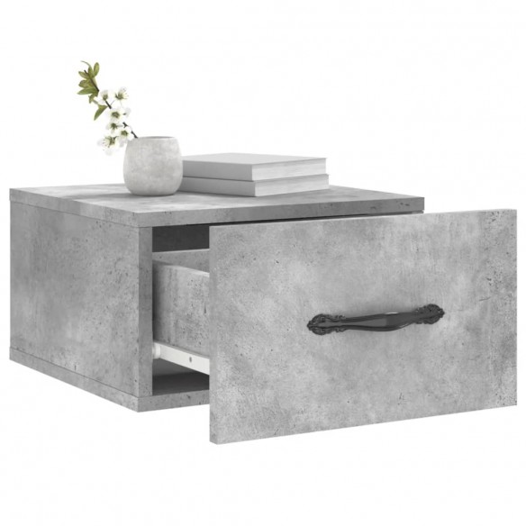 Tables de chevet murales 2 pcs gris béton 35x35x20 cm