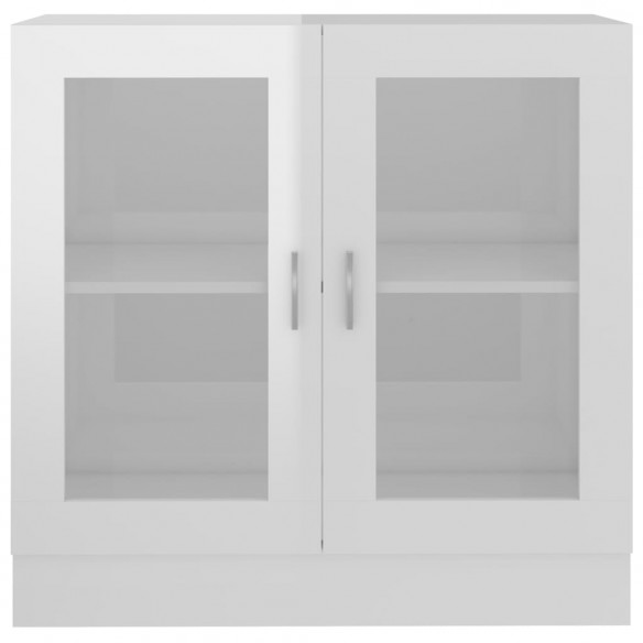 Armoire à vitrine Blanc brillant 82,5x30,5x80 cm Aggloméré