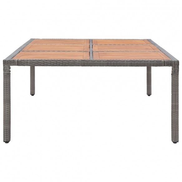 Table de jardin Gris 200x150x74 cm Résine tressée et acacia