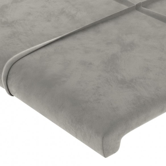 Têtes de lit 2 pcs Gris clair 100x5x78/88 cm Velours