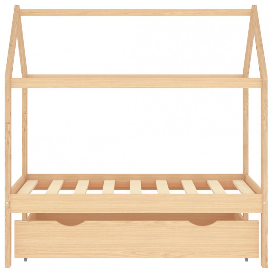 Lit d'enfant avec tiroir Bois de pin massif 70x140 cm Lit d'enfant avec tiroir Bois de pin massif 70x140 cm