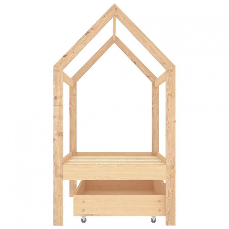 Lit d'enfant avec tiroir Bois de pin massif 70x140 cm Lit d'enfant avec tiroir Bois de pin massif 70x140 cm