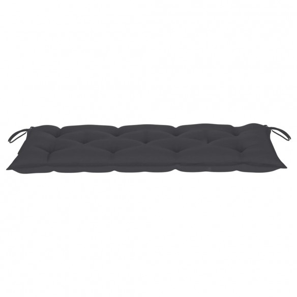 Banc de jardin et coussin anthracite 120 cm Bois de teck massif