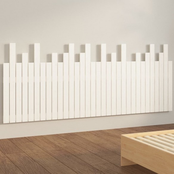 Tête de lit murale Blanc 204x3x80 cm Bois massif de pin