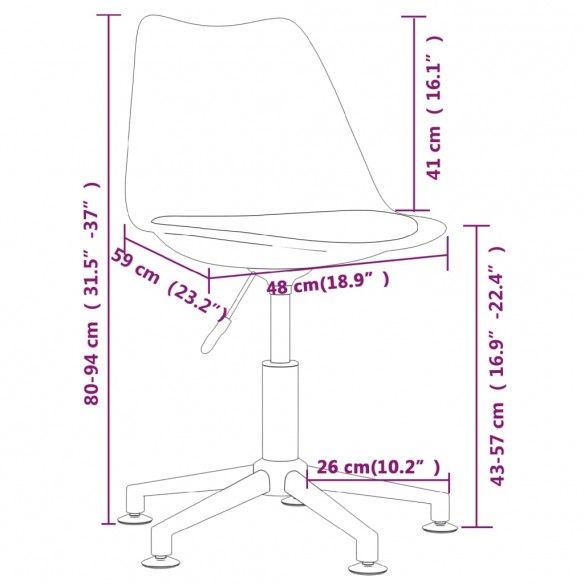 Chaises pivotantes à manger lot de 6 bleu tissu