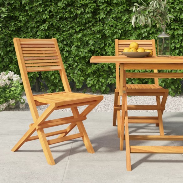 Chaises de jardin pliantes 2 pcs 47x62x90 cm bois massif teck