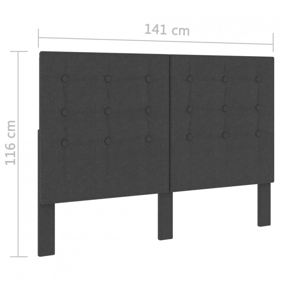 Tête de lit touffetée Gris foncé Tissu 140x200 cm Tête de lit touffetée Gris foncé Tissu 140x200 cm