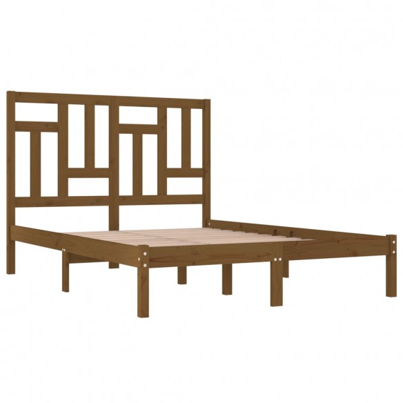 Cadre de lit Marron miel Bois de pin massif 200x200 cm