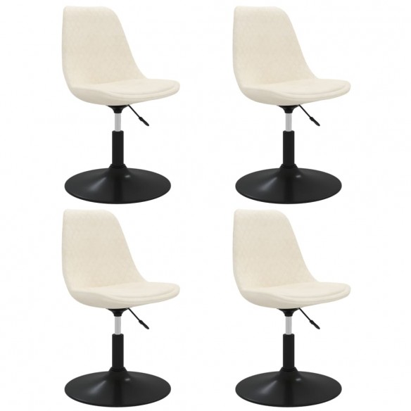 Chaises à dîner pivotantes 4 pcs Crème Velours