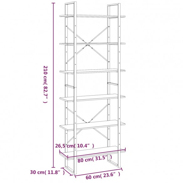 Armoire haute Sonoma gris 80x30x210 cm Bois d'ingénierie