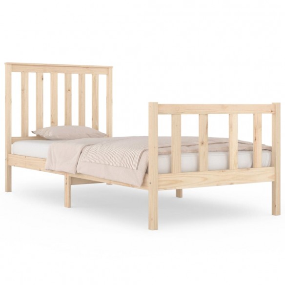 Cadre de lit bois de pin massif 90x190 cm simple