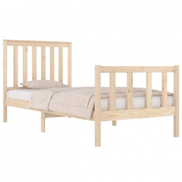 Cadre de lit bois de pin massif 90x190 cm simple