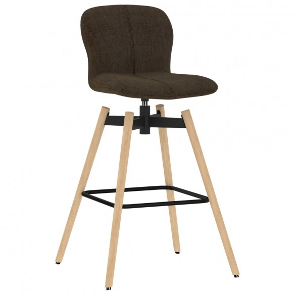 Chaises pivotantes de bar lot de 2 marron tissu