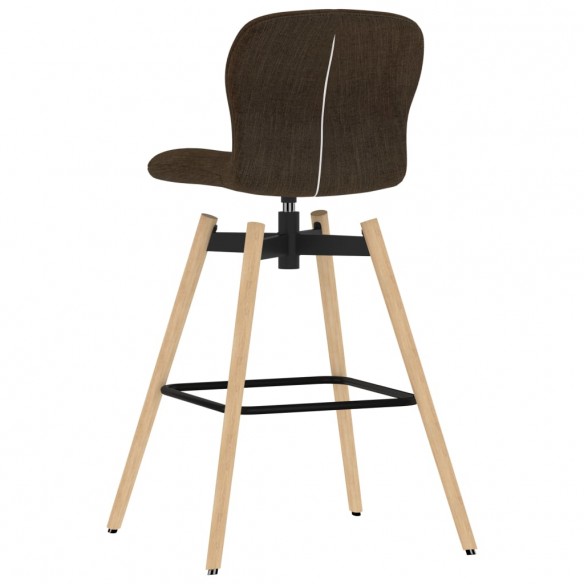 Chaises pivotantes de bar lot de 2 marron tissu