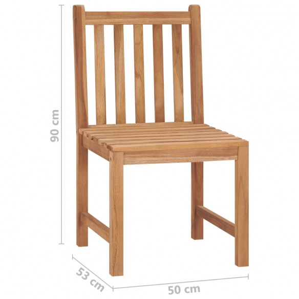 Chaises de jardin 8 pcs avec coussins Bois de teck massif