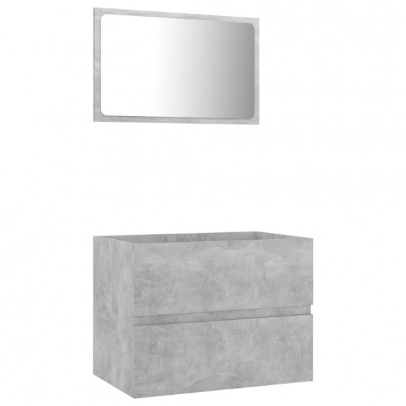 Ensemble de meubles de salle de bain 2 pcs Gris béton Aggloméré