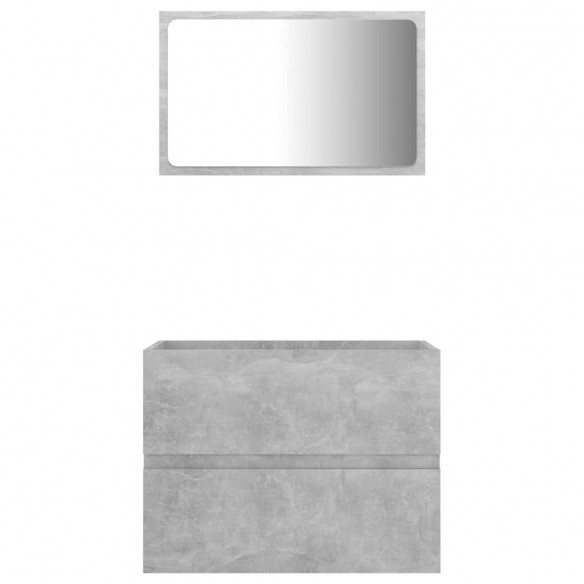 Ensemble de meubles de salle de bain 2 pcs Gris béton Aggloméré