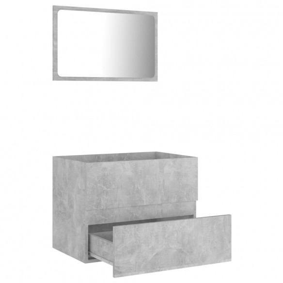 Ensemble de meubles de salle de bain 2 pcs Gris béton Aggloméré