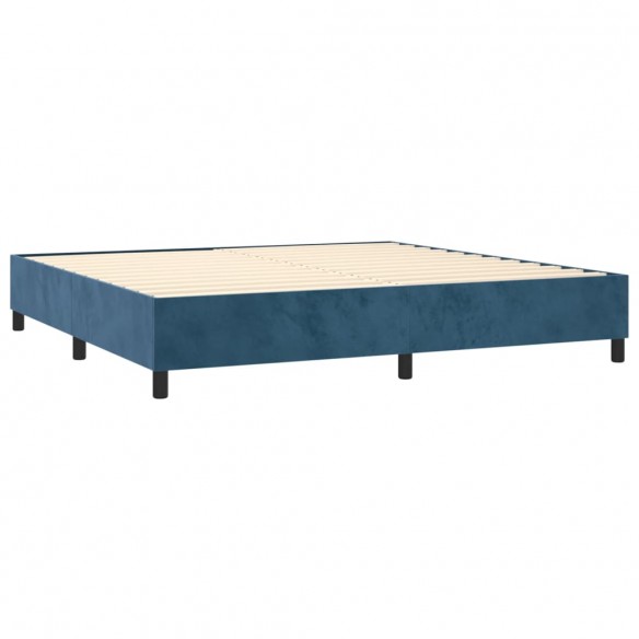 Cadre de lit matelas et LED Bleu foncé 200x200 cm