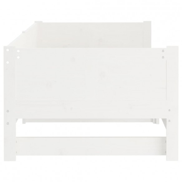 Lit coulissant Blanc Bois de pin solide 2x(90x200) cm