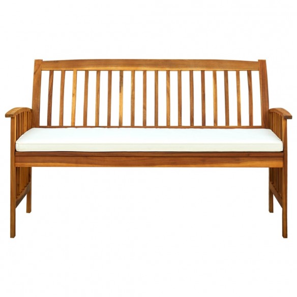 Banc de jardin avec coussin 147 cm Bois d'acacia massif