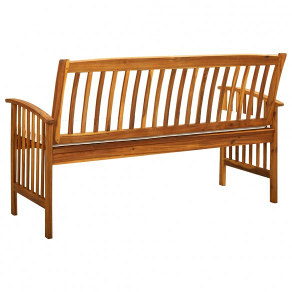 Banc de jardin avec coussin 147 cm Bois d'acacia massif