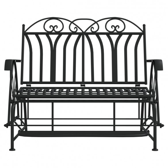 Banc coulissant 2 places 114 cm Noir Acier