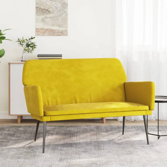 Banc Jaune 108x79x79 cm Velours