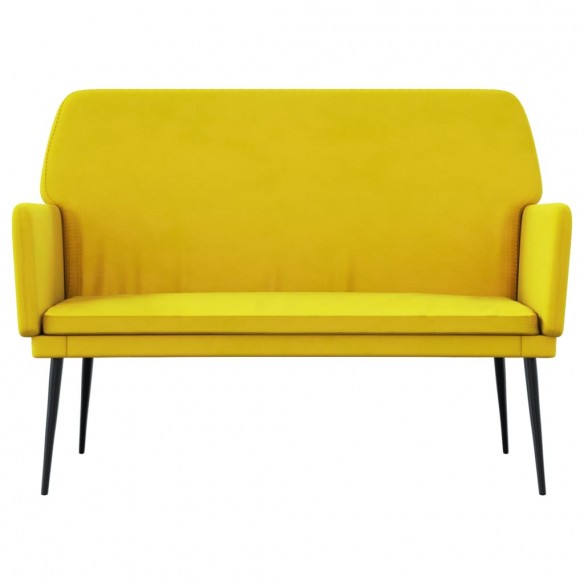 Banc Jaune 108x79x79 cm Velours