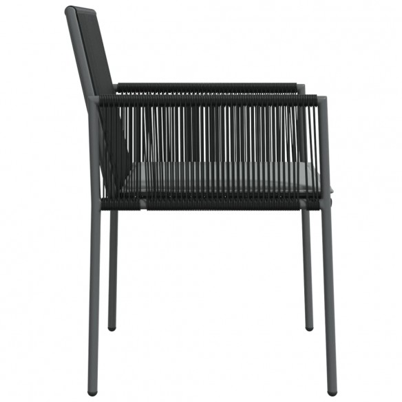 Chaises de jardin et coussins lot de 4 noir 54x60,5x83,5 cm