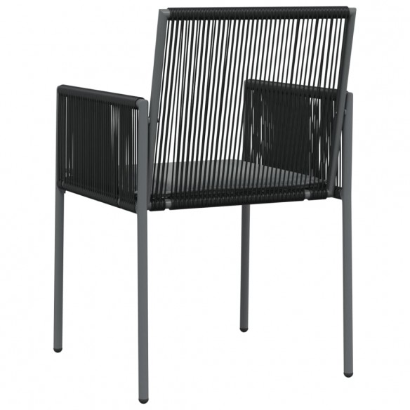 Chaises de jardin et coussins lot de 4 noir 54x60,5x83,5 cm