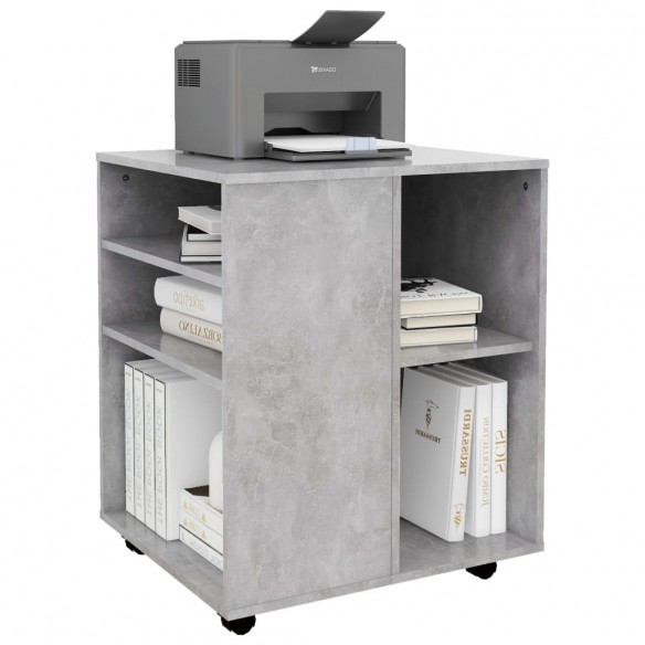 Armoire à roulettes Gris béton 60x53x72 cm Aggloméré