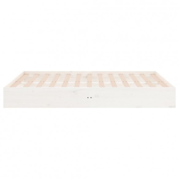 Cadre de lit blanc bois massif 120x190 cm petit double