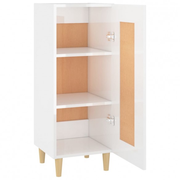 Buffet Blanc brillant 34,5x34x90 cm Bois d'ingénierie