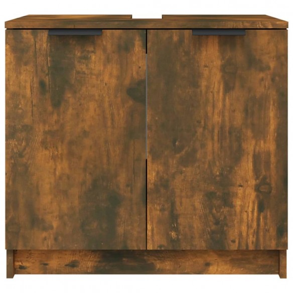 Armoire de bain Chêne fumé 64,5x33,5x59 cm Bois d'ingénierie