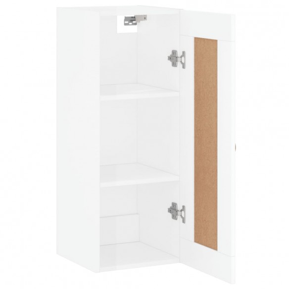 Armoire murale blanc brillant 34,5x34x90 cm bois d'ingénierie