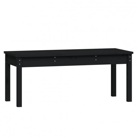 Banc de jardin noir 109x44x45 cm bois massif de pin